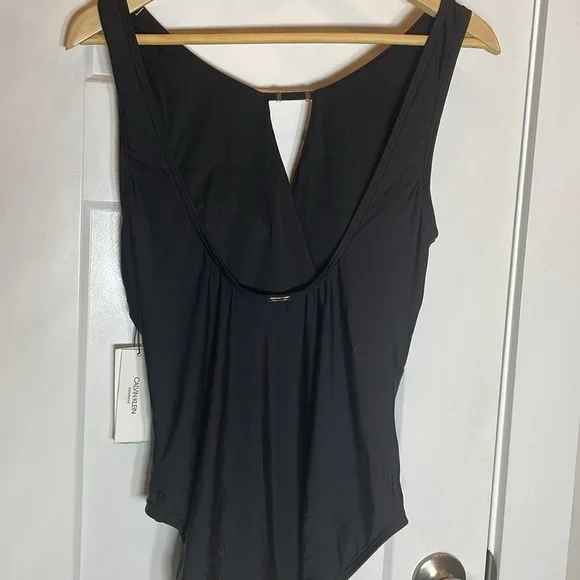 Calvin Klein Black One Piece Swimsuit with Plunging V-Neckline - Picture 5 of 6